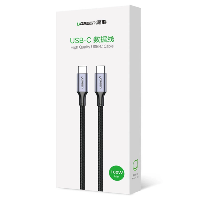 Ugreen - Ugreen USB-C Till USB-C 100W 5A 1.5m Kabel - Grå