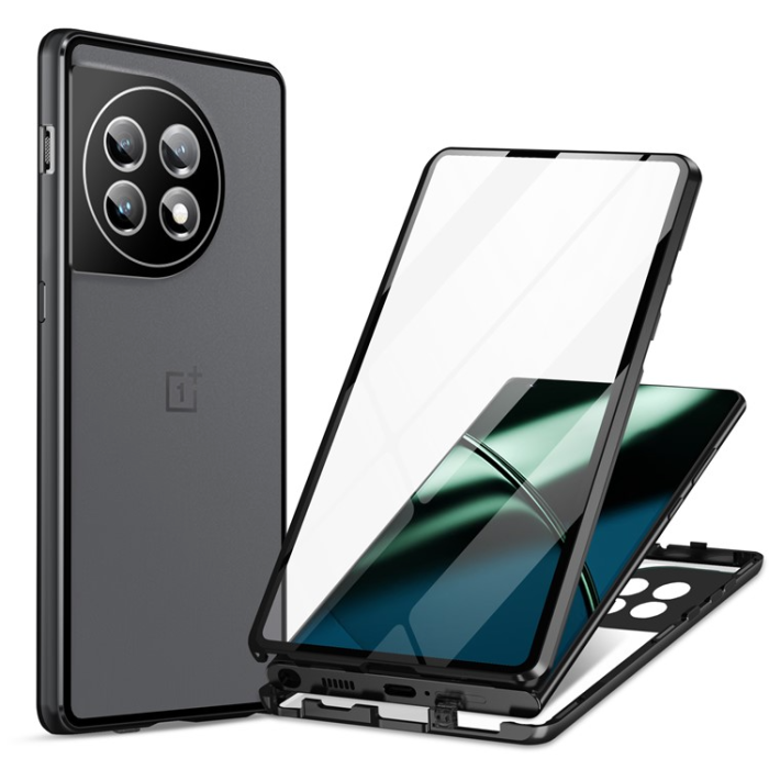 A-One Brand - OnePlus 11 5G Mobilskal Magnetic Metal Frame - Svart