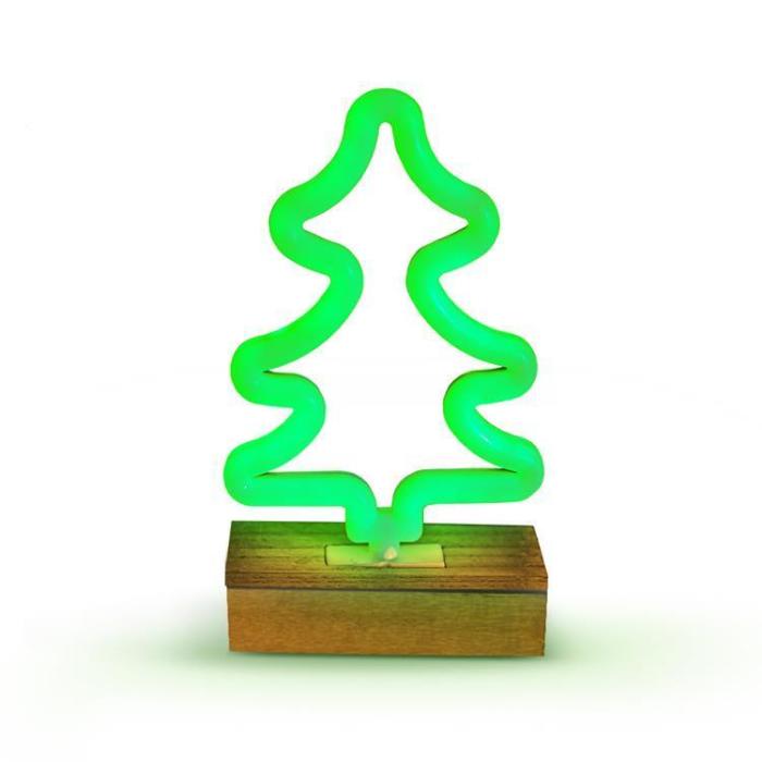 Forever Light - Forever Light LED Neon Wood Stand TREE FLNW03 - Grön