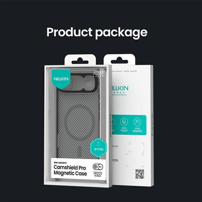 Nillkin - NILLKIN iPhone Air Mobilskal MagSafe Med Kamera Slider - Svart