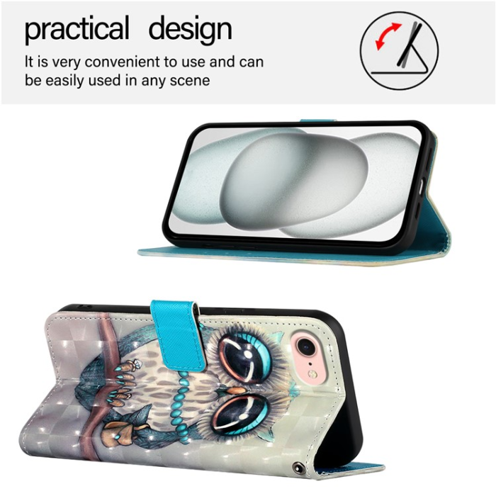 A-One Brand - iPhone 16e Plånboksfodral Printing Pattern Med Rem