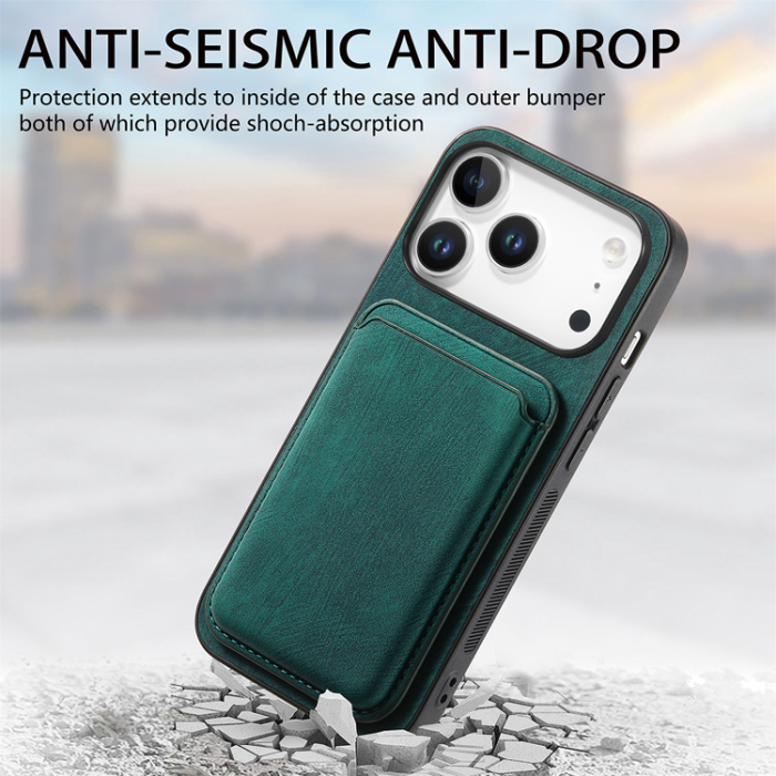 A-One Brand - iPhone 17 Pro Mobilskal MagSafe Med Detachable Korthållare - Grön