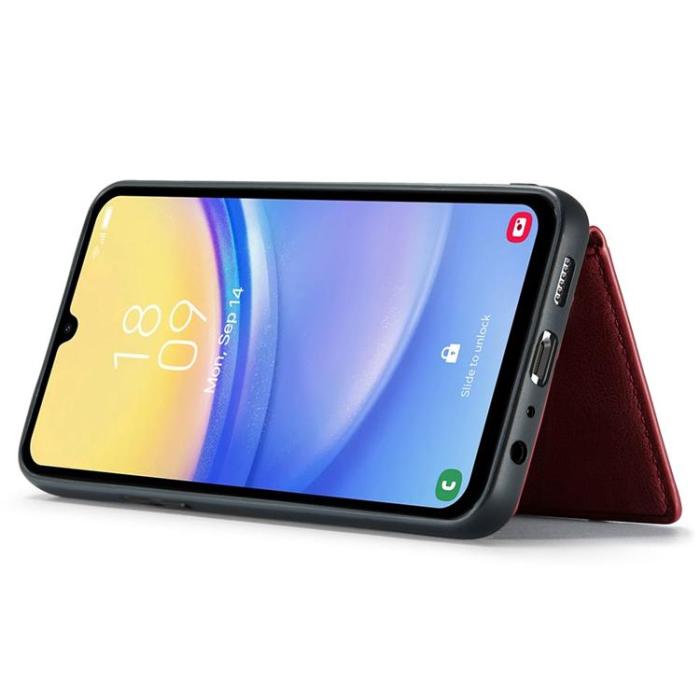 OEM - JEEHOOD Samsung Galaxy A15 4G/5G Mobilskal Konstläder Plast - Röd