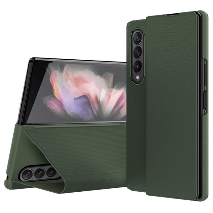 A-One Brand - Galaxy Z Fold 4 Fodral Kevlar Texture Folio Flip - Grön