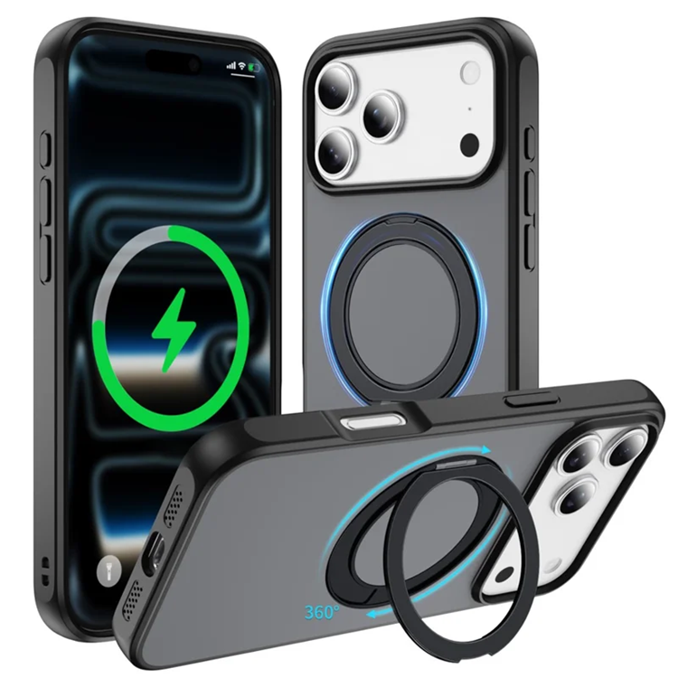 iPhone 17 Pro Max Mobilskal Anti Drop Kickstand (Svart) | 2353 | AlltMobil