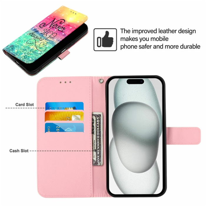 A-One Brand - iPhone 16 Pro Max Plånboksfodral Printing Pattern Med Rem