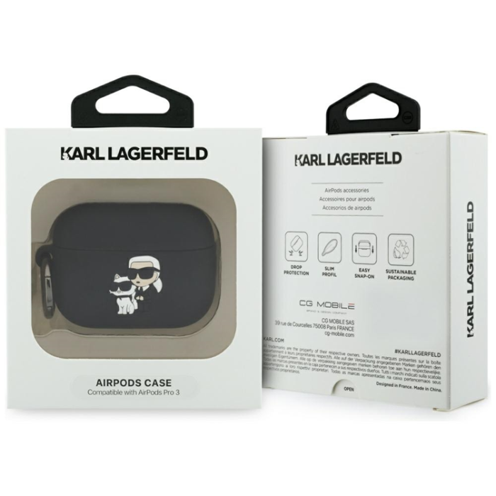 KARL LAGERFELD - Karl Lagerfeld AirPods Pro 3 Skal Silikon Karl&Chaupette Head 3D