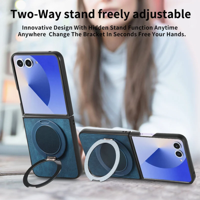 A-One Brand - Galaxy Z Flip 7 Mobilskal Magsafe Roterande Kickstand - Blå
