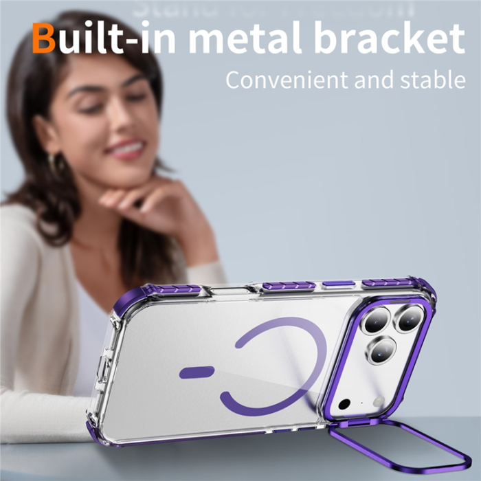 A-One Brand - iPhone 17 Pro Mobilskal MagSafe Kickstand - Lila