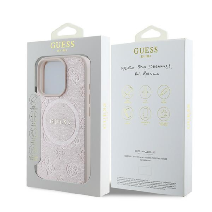 Guess - Guess Mobilskal till iPhone 16 Pro Magsafe Saffiano Peony Classic Logo