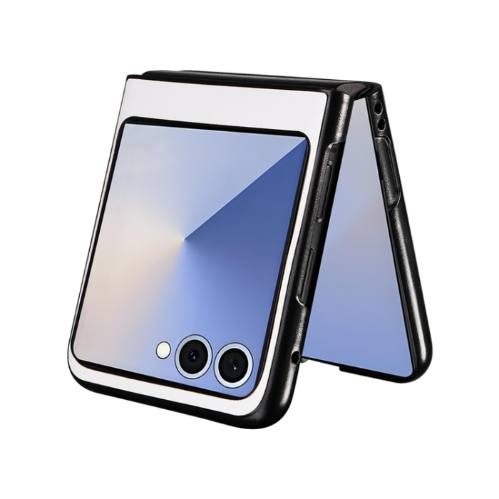 A-One Brand - Galaxy Z Flip 7 Mobilskal PU Läder Protective - Vit