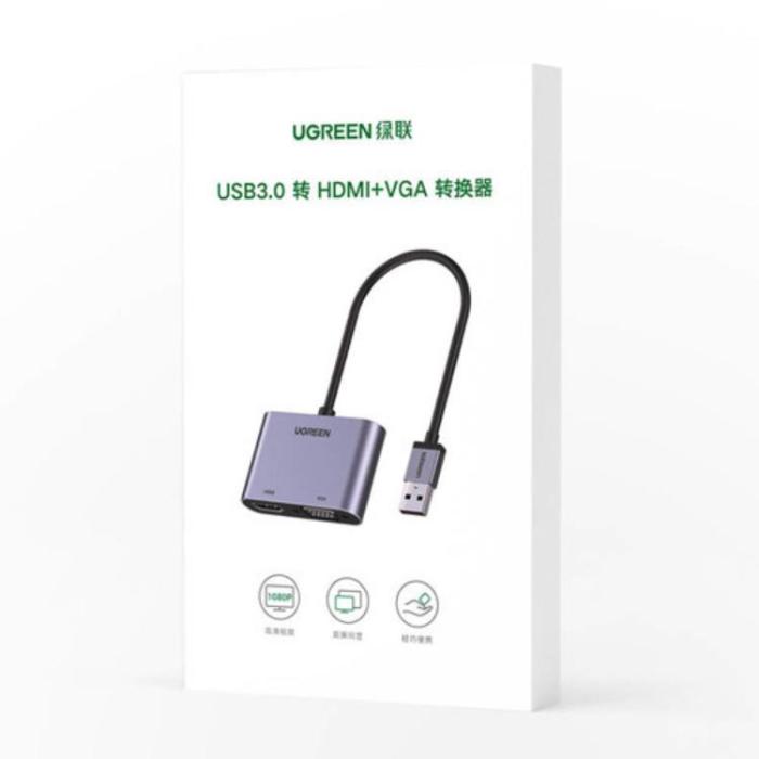 Ugreen - Ugreen USB HDMI Till VGA - Grå