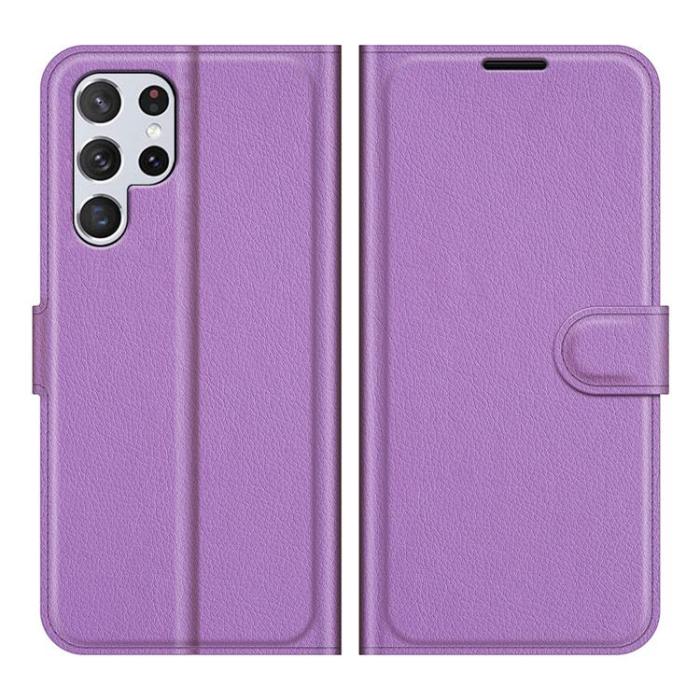 A-One Brand - Litchi Magnetic Fodral Galaxy S22 Ultra 5G - Lila