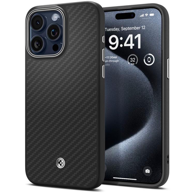 Spigen iPhone 15 Pro Max Mobilskal Magsafe Enzo Aramid - Svart | 2353 | AlltMobil