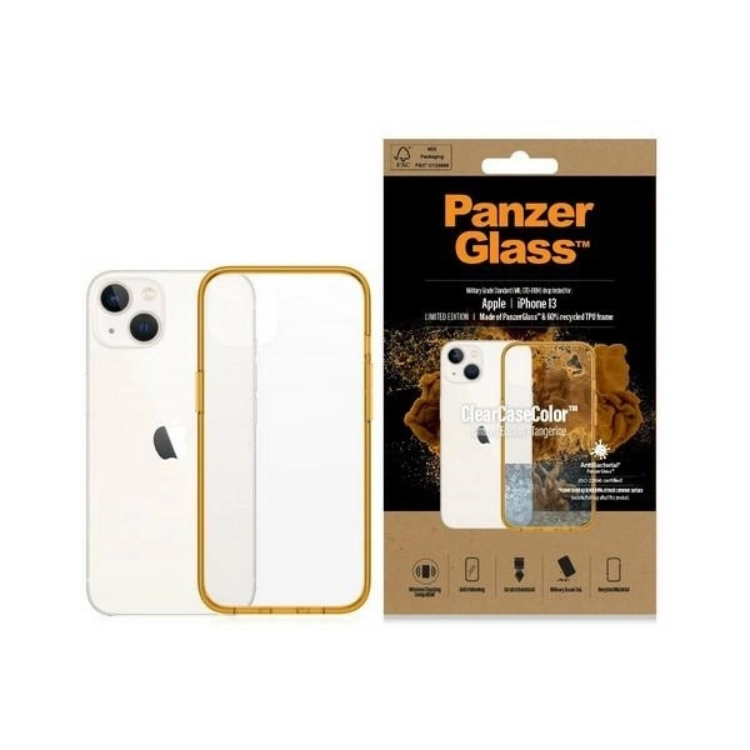 PanzerGlass iPhone 13/14/15 Mobilskal Antibacterial - Transparent/Gul | 2353 | AlltMobil