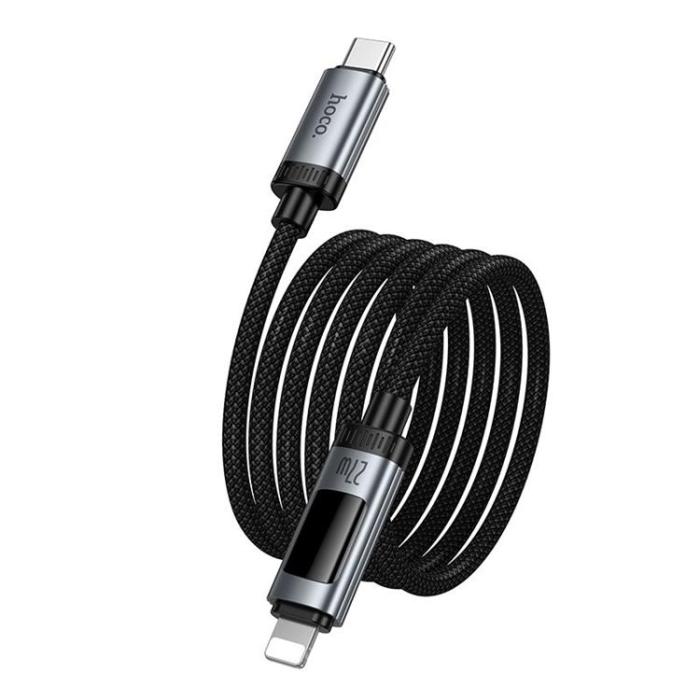 Hoco - HOCO USB-C till Lightning 27W Kabel 1.2m med Display U148 - Svart