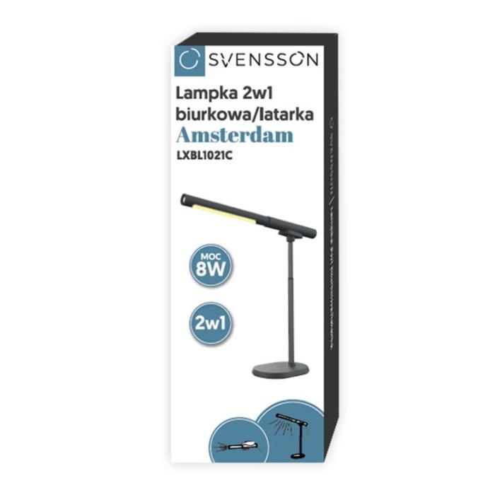 Svensson - Svensson Skrivbordslampa/ficklampa 8W AMSTERDAM - Svart