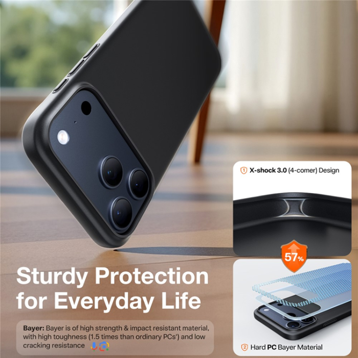 Torras - TORRAS iPhone 17 Pro Mobilskal MagSafe Shockproof - Svart