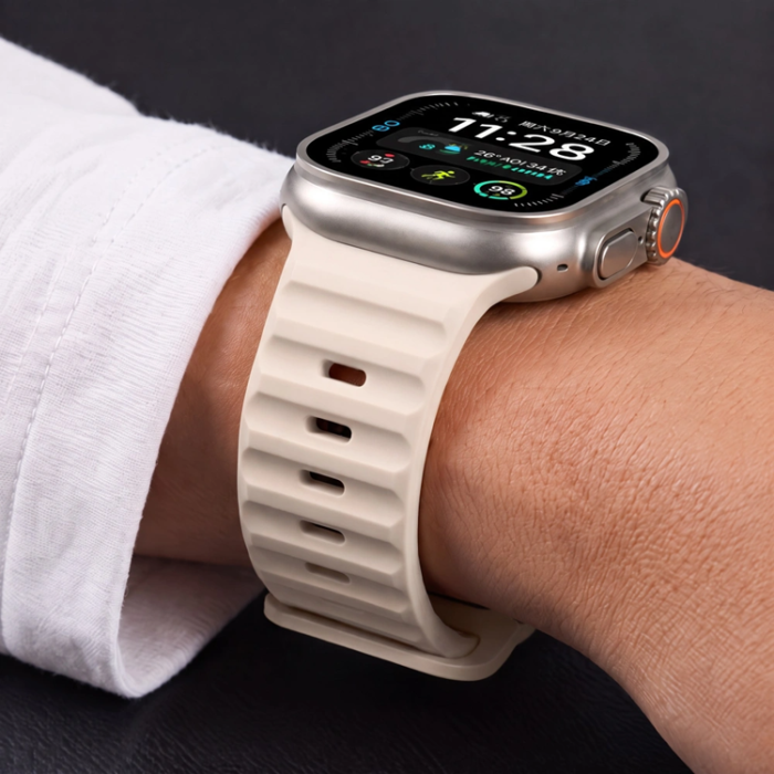 Tech-Protect - Tech-Protect Armband För Apple Watch (44/45/46/49mm) Silikon Line - Stone