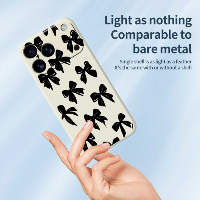 A-One Brand - iPhone 17 Pro Mobilskal Bow Pattern Printing Straight - Beige