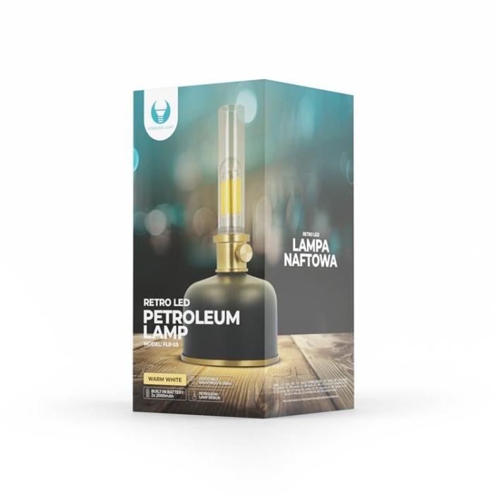 Forever Light - Forever Light Petroleum LED Lampa FLR-25 - Svart