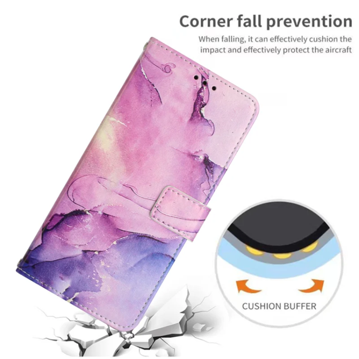 A-One Brand - Sony Xperia 10 VII Plånboksfodral Marble Pattern - Lila