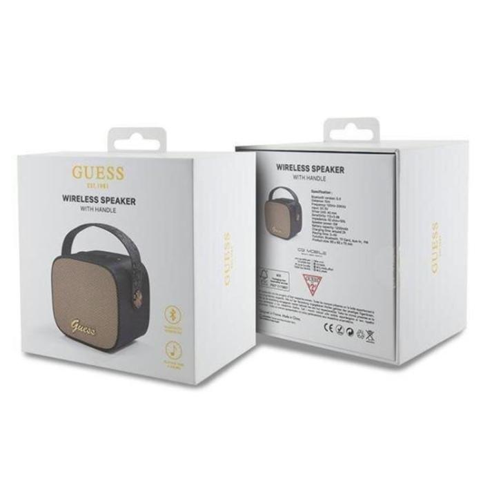 Guess - Guess Bluetooth Högtalare Mini Läder Script Logo - Svart