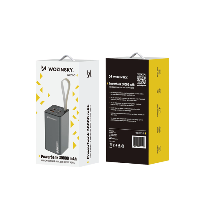 Wozinsky - Wozinsky Powerbank 30000mAh 65W 2xUSB-C 1xUSB-A - Svart