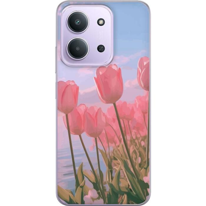 iSecrets - Mobilskal till Xiaomi Redmi 15C med Rosa Tulpaner