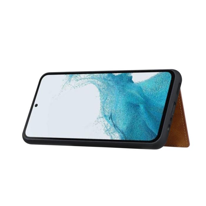 OEM - Mobilfodral för Samsung Galaxy S26 Äkta läder Kortfack - Brun