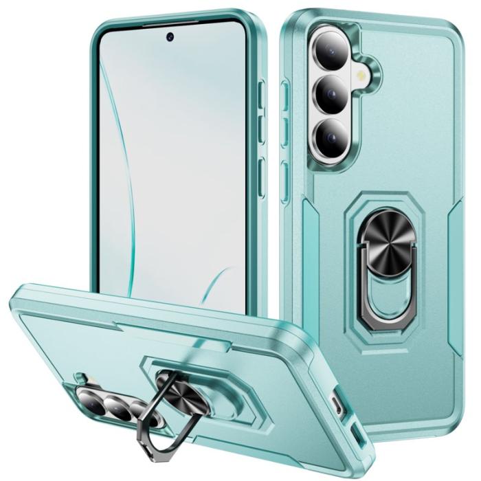 OEM - Mobilskal för Samsung Galaxy S26 Plus Militärklass Ring Kickstand PC + TPU Grön