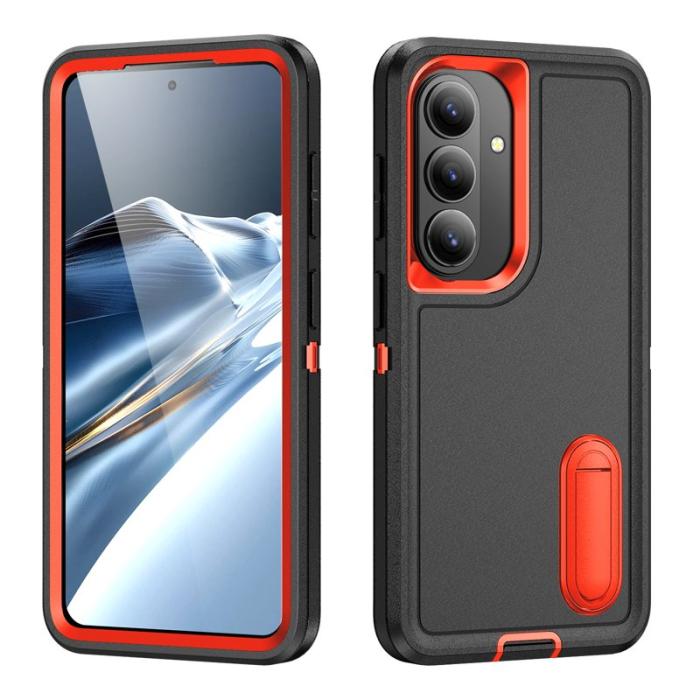 OEM - Mobilskal för Samsung Galaxy S26 Plus PC + Silikon Anti-Drop Kickstand - Svart