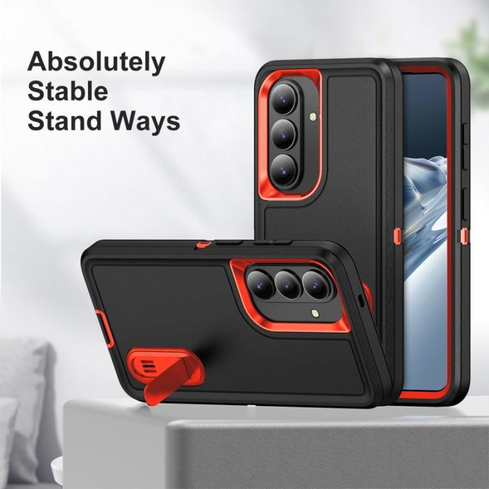 OEM - Mobilskal för Samsung Galaxy S26 Plus PC + Silikon Anti-Drop Kickstand - Svart
