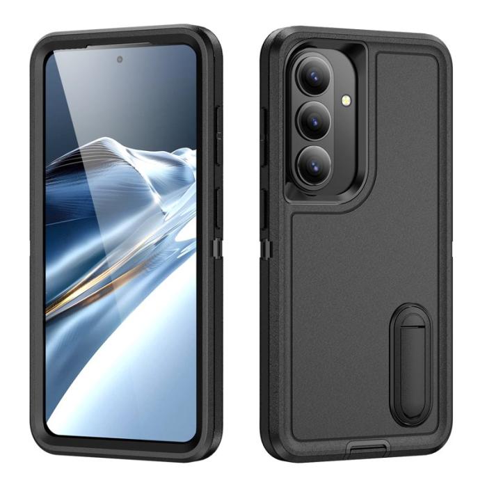 OEM - Mobilskal för Samsung Galaxy S26 Plus PC + Silikon Anti-Drop Kickstand - Svart