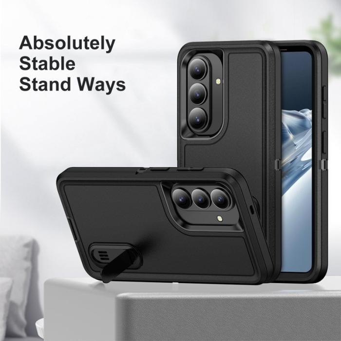 OEM - Mobilskal för Samsung Galaxy S26 Plus PC + Silikon Anti-Drop Kickstand - Svart