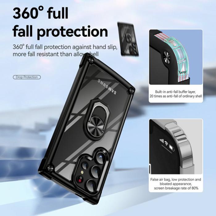 OEM - Mobilskal för Samsung Galaxy S26 Ultra PC + TPU Kickstand - Svart