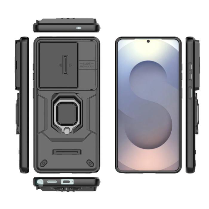 WANLONFENG - WANLONFENG Mobilskal för Samsung Galaxy S26 Ultra PC + TPU Kickstand - Svart