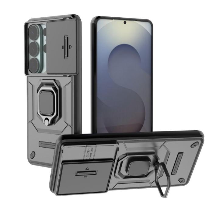 WANLONFENG - WANLONFENG Mobilskal för Samsung Galaxy S26 Ultra PC + TPU Kickstand - Svart