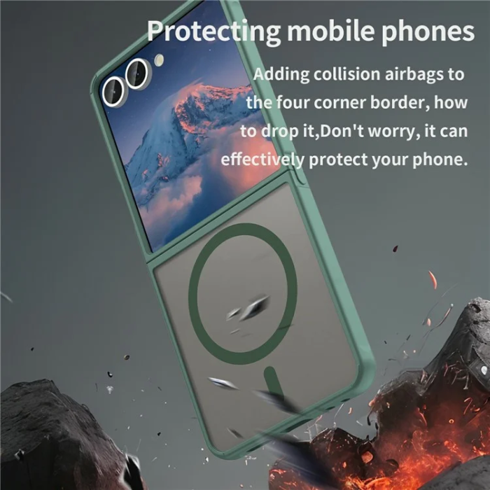 A-One Brand - Galaxy Z Flip 7 Mobilskal Magsafe Anti Drop - Grön