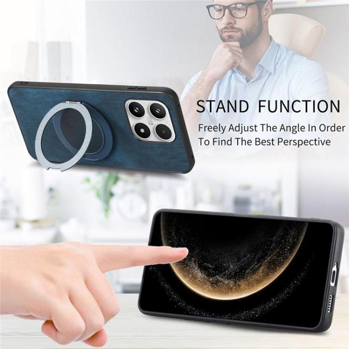 A-One Brand - Mobilskal för Xiaomi 17 Retro Läder Rotating Kickstand