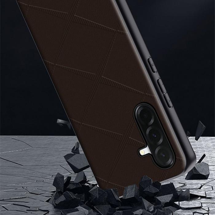 OEM - Mobilskal för Samsung Galaxy S26 TPU + Konstläder Anti-Drop - Grå