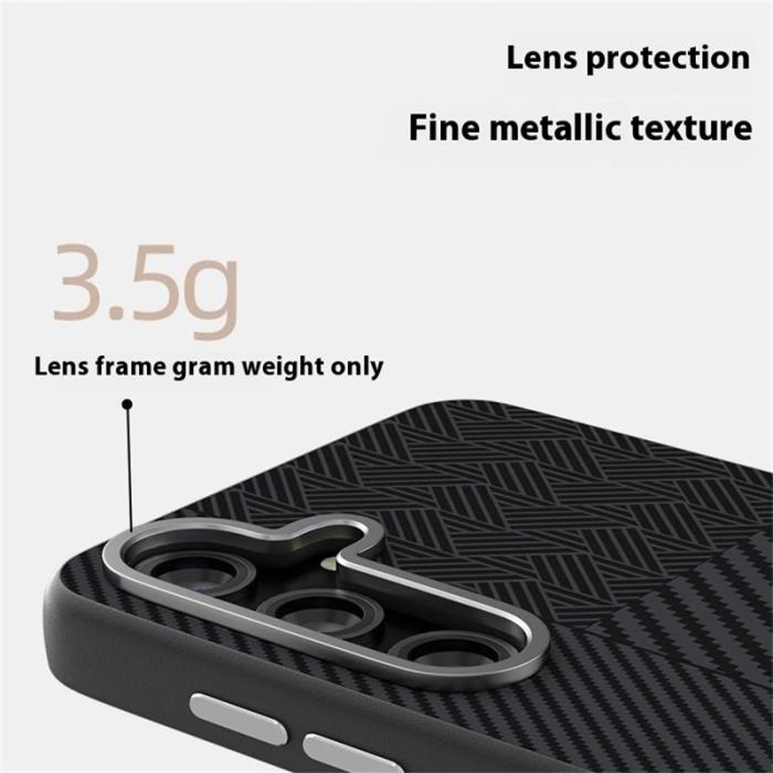 ABEEL - ABEEL Mobilskal till Samsung Galaxy S25 PC TPU Aluminium PU Läder - Textur 1