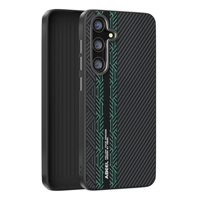 ABEEL - ABEEL Mobilskal till Samsung Galaxy S25 PC TPU Aluminium PU Läder - Textur 2