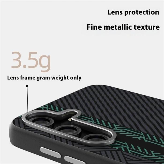 ABEEL - ABEEL Mobilskal till Samsung Galaxy S25 PC TPU Aluminium PU Läder - Textur 2