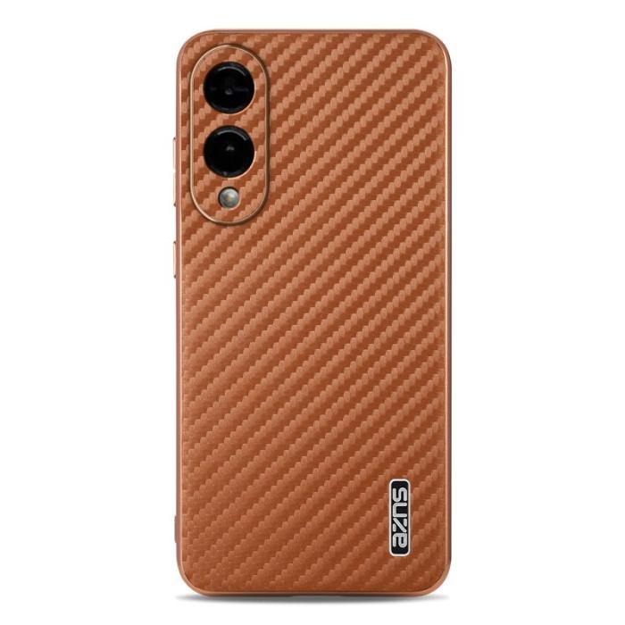 AZNS - AZNS Samsung Galaxy S25 Edge Fodral - Elektropläterad KonstLäder - Brun