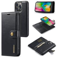 DG.MING - DG.MING iPhone 16 Pro Pl&aring;nboksfodral Avtagbart &Auml;kta l&auml;der - Svart