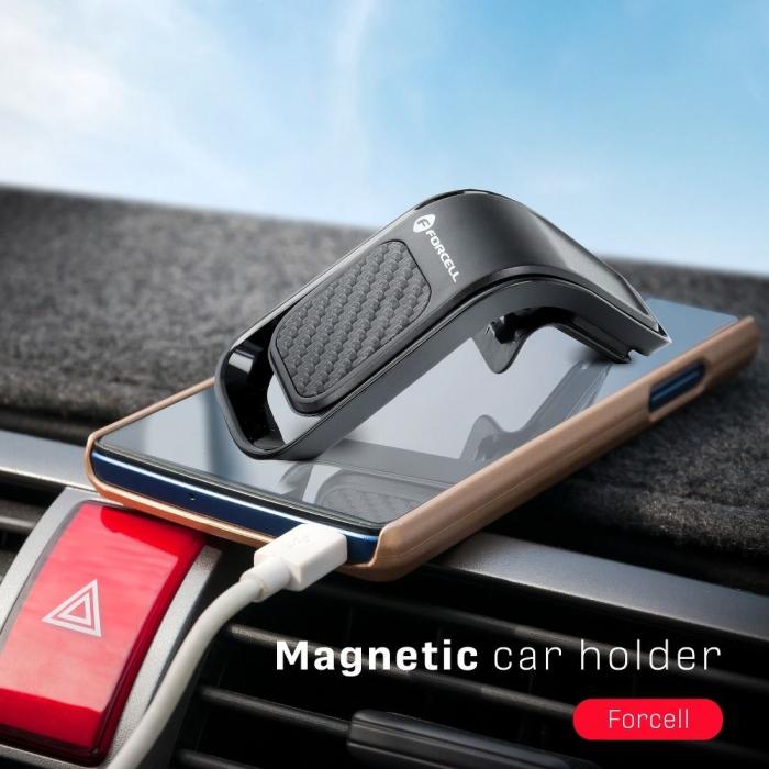 Forcell - Forcell Magnetisk Mobilhållare B060 För Luftventil F-Grip - Svart