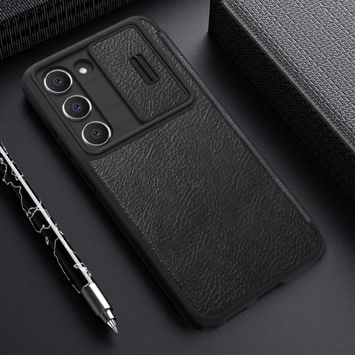 Nillkin - Nillkin Galaxy S23 Plus Plånboksfodral Qin Läder Pro - Svart