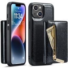 DG.MING - DG.MING M3 Series iPhone 15 Konstl&auml;der Pl&aring;nboksfodral Magnetiskt Svart