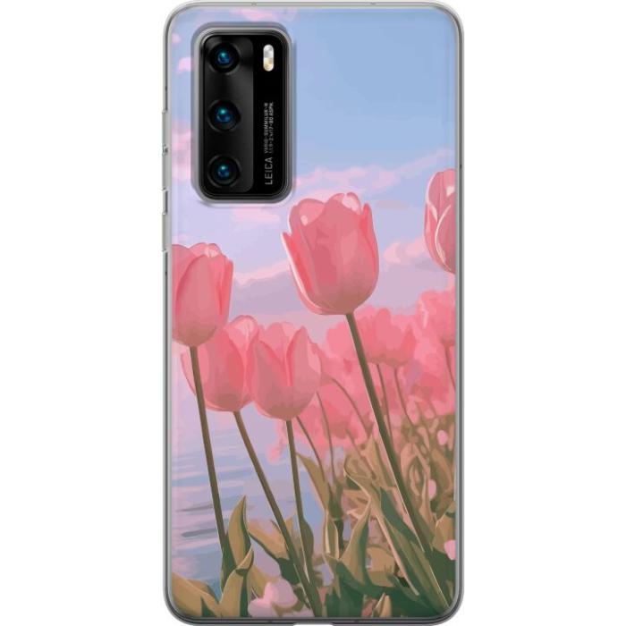 iSecrets - Mobilskal till Huawei P40 med Rosa Tulpaner